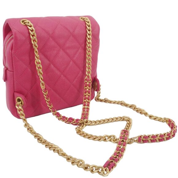 Chanel  Multi Chain Quilted Caviar Leather Backpack Pink main image 8